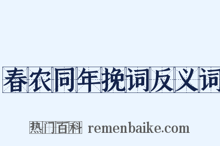 春农同年挽词反义词是什么意思的图片